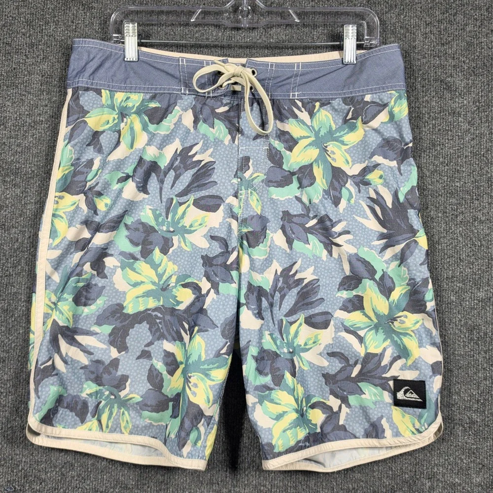 Quiksilver Board Shorts Mens‎ 32 Floral Print Swim Trunks Sample Collectible